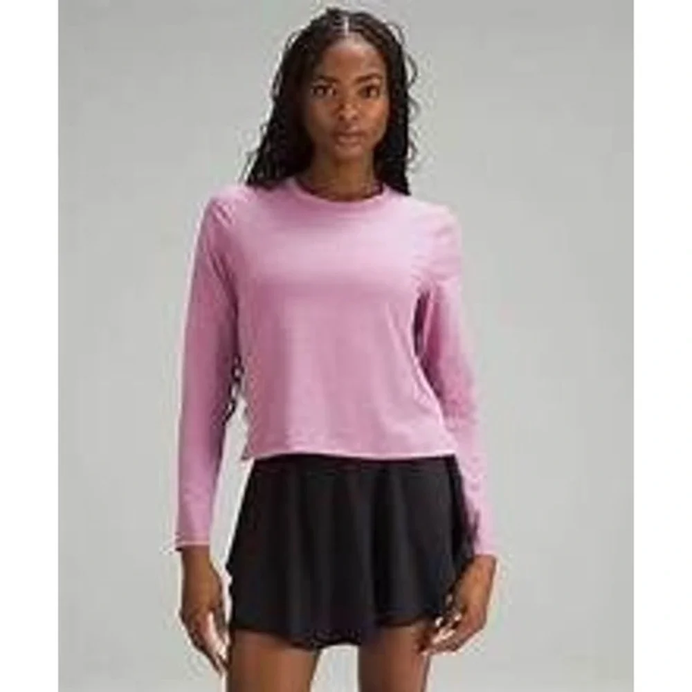 959-Lululemon-Classic-Fit Cotton-Blend Long-Sleeve Shirt-Rose Blush